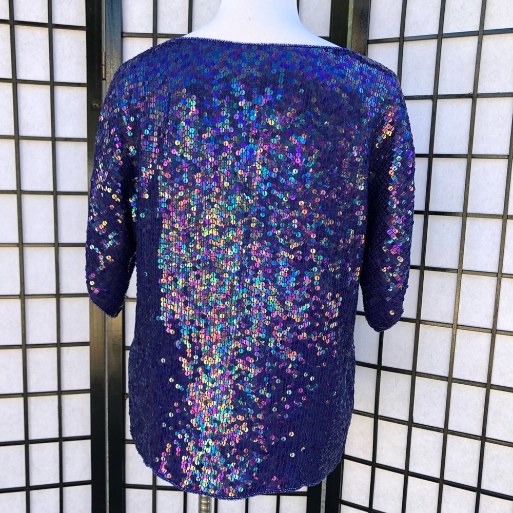 Sequin Blue Blouse - image 2